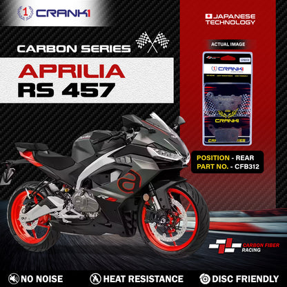 Crank1 Carbon Brake Pads For Aprilia RS 457 - Rear - CFB312