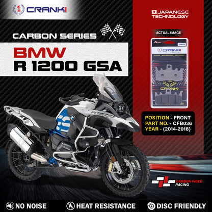 Crank1 Carbon Brake Pads For BMW R 1200 GSA (2014-2018) - Front - CFB036 - 2 Sets