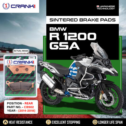Crank1 Sintered Brake Pads For BMW R 1200 GSA (2014-2018) - Rear - CB902