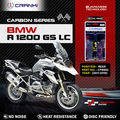 Crank1 Carbon Brake Pads For BMW R 1200 GS LC (2017-2019) - Rear - CFB902