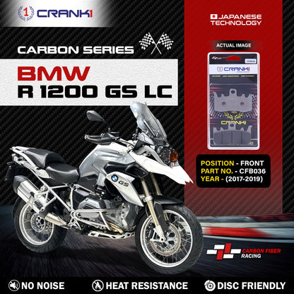 Crank1 Carbon Brake Pads For BMW R 1200 GS LC (2017-2019) - Front - CFB036 - 2 Sets
