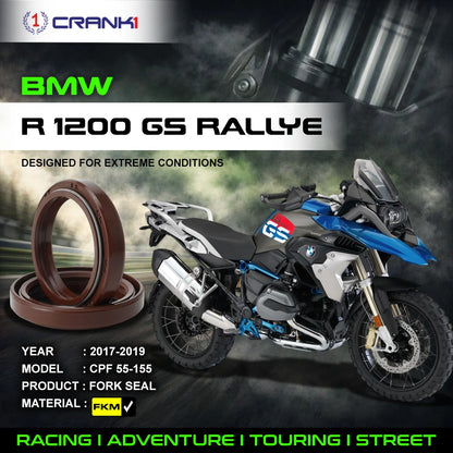 Crank1 Fork Oil Seals Pair For BMW R 1200 GS Rallye (2017-2019) - CPF55-155