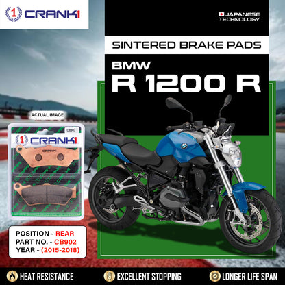 Crank1 Sintered Brake Pads For BMW R 1200 R (2015-2018) - Rear - CB902
