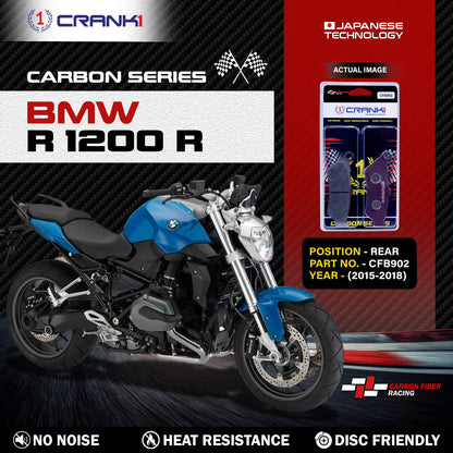 Crank1 Carbon Brake Pads For BMW R 1200 R (2015-2018) - Rear - CFB902