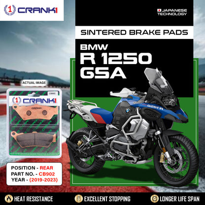 Crank1 Sintered Brake Pads For BMW R 1250 GSA (2019-2023) - Rear - CB902