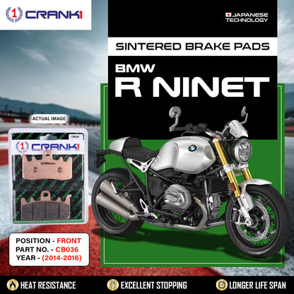 Crank1 Sintered Brake Pads For BMW R nineT (2014-2016) - Front - CB036 - 2 Sets