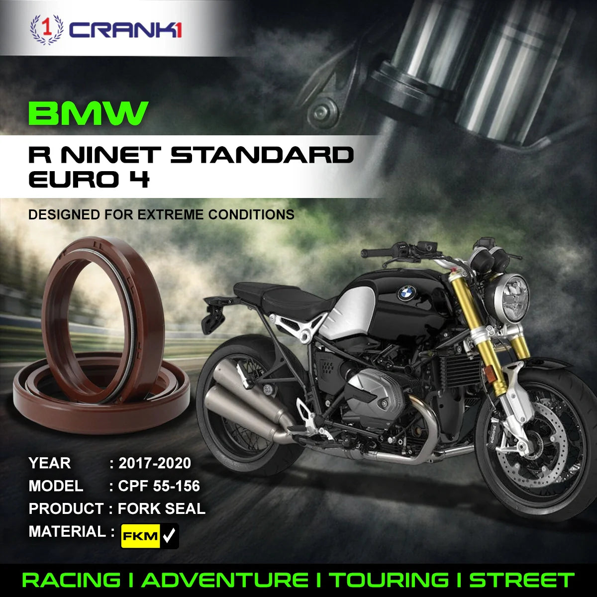 Crank1 Fork Oil Seals Pair For BMW R nineT Standard Euro 4 (2017-2020) - CPF55-156