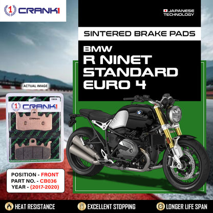 Crank1 Sintered Brake Pads For BMW R nineT Standard  Euro 4 (2017-2020) - Front - CB036 - 2 Sets