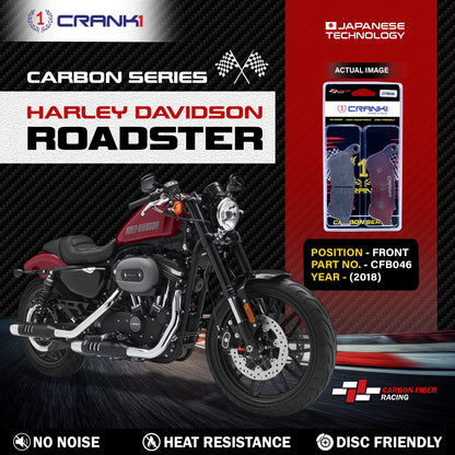 Crank1 Carbon Brake Pads For Harley Davidson Roadster (2018) - Front - CFB046 - 2 Sets