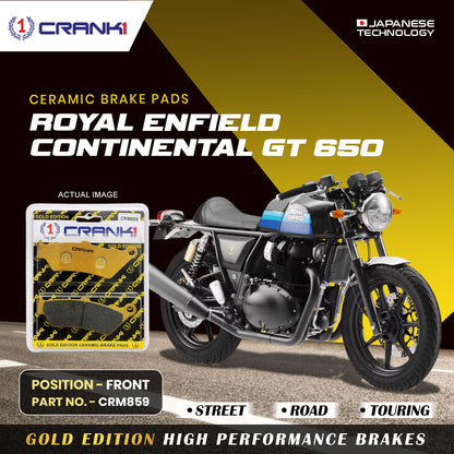 Crank1 Ceramic Brake Pads For Royal Enfield Continental GT 650 - Front - CRM859