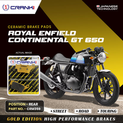 Crank1 Ceramic Brake Pads For Royal Enfield Continental GT 650 - Rear - CRM359
