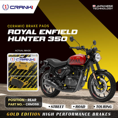 Crank1 Ceramic Brake Pads For Royal Enfield Hunter 350 - Rear - CRM359