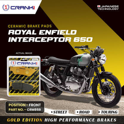 Crank1 Ceramic Brake Pads For Royal Enfield Interceptor 650 - Front - CRM859