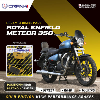 Crank1 Ceramic Brake Pads For Royal Enfield Meteor 350 - Rear - CRM359