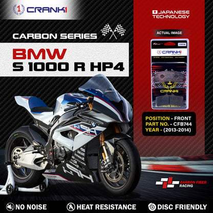 Crank1 Carbon Brake Pads For BMW S 1000 RR HP4 (2013-2014) - Front - CFB744 - 2 Sets
