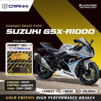 Crank1 Ceramic Brake Pads For Suzuki GSX-R1000 (2011-2018) - Front - CRM1309 - 2 Sets