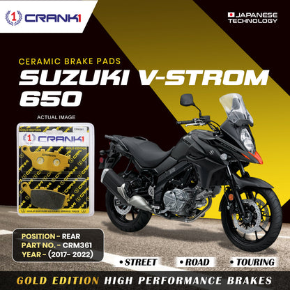 Crank1 Ceramic Brake Pads For Suzuki V-Strom 650 (2017-2022) - Rear - CRM361