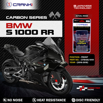 Crank1 Carbon Brake Pads For BMW S 1000 RR (2016-2018) - Front - CFB406/4 - 2 Sets