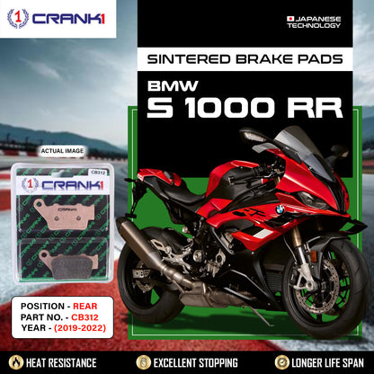 Crank1 Sintered Brake Pads For BMW S 1000 RR (2019-2022) - Rear - CB312