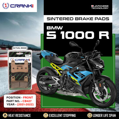 Crank1 Sintered Brake Pads For BMW S 1000 R (2021-2022) - Front - CB427 - 2 Sets Required