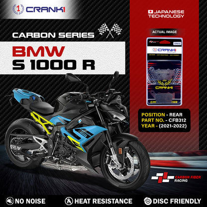 Crank1 Carbon Brake Pads For BMW S 1000 R (2021-2022) - Rear - CFB312