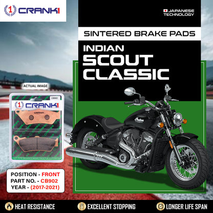 Crank1 Sintered Brake Pads For Indian Scout Classic (2017-2021) - Front - CB902