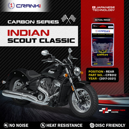 Crank1 Carbon Brake Pads For Indian Scout (2017-2021) - Rear - CFB312