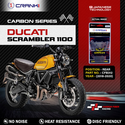 Crank1 Carbon Brake Pads For Ducati Scrambler 1100 (2018-2020) - Rear - CFB312