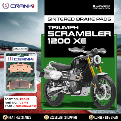 Crank1 Sintered Brake Pads For Triumph Scrambler 1200 XE (2019 Onwards) - Front - CB744 - 2 Sets