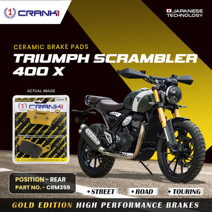 Crank1 Ceramic Brake Pads For Triumph Scrambler 400 X - Rear - CRM359
