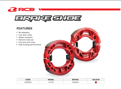 RCB Brake Shoe Ceramic for Yamaha Aerox 155 - 01BS002R