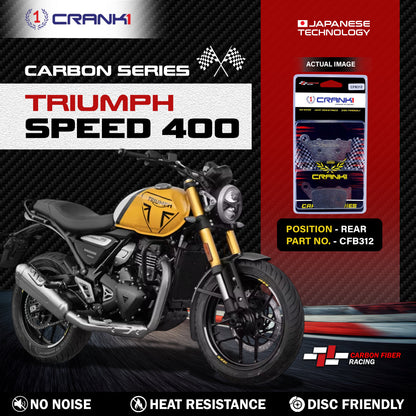 Crank1 Carbon Brake Pads For Triumph Speed 400 - Rear - CFB312