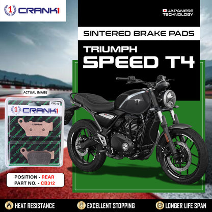 Crank1 Sintered Brake Pads For Triumph Speed T4 - Rear - CB312