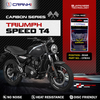 Crank1 Carbon Brake Pads For Triumph Speed T4 - Rear - CFB312
