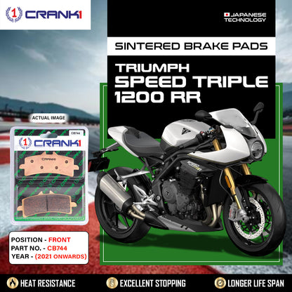 Crank1 Sintered Brake Pads For Triumph Speed Triple 1200 RR (2021 Onwards) - Front - CB744 - 2 Sets