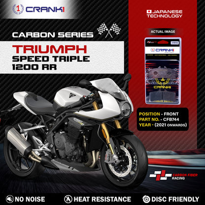Crank1 Carbon Brake Pads For Triumph Speed Triple 1200 RR (2021 Onwards) - Front - CFB744 - 2 Sets
