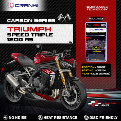 Crank1 Carbon Brake Pads For Triumph Speed Triple 1200 RS (2021 Onwards) - Front - CFB744 - 2 Sets