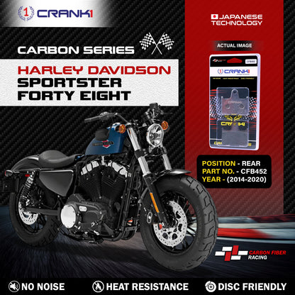 Crank1 Carbon Brake Pads For Harley Davidson Sportster Forty Eight (2014-2020) - Rear - CFB452