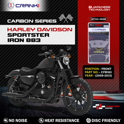 Crank1 Carbon Brake Pads For Harley Davidson Sportster Iron 883 (2009-2013) - Front - CFB183