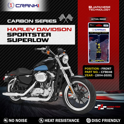 Crank1 Carbon Brake Pads For Harley Davidson Sportster SuperLow (2014-2020) - Front - CFB046