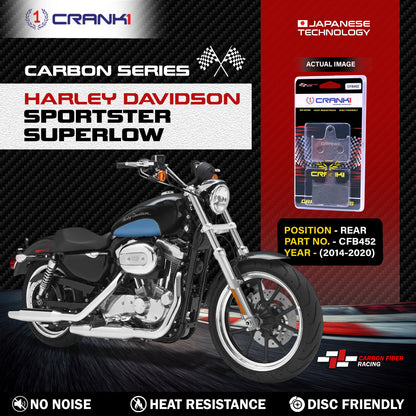Crank1 Carbon Brake Pads For Harley Davidson Sportster SuperLow (2014-2020) - Rear - CFB452