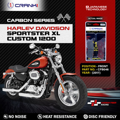 Crank1 Carbon Brake Pads For Harley Davidson Sportster XL Custom 1200 (2017) - Front - CFB046