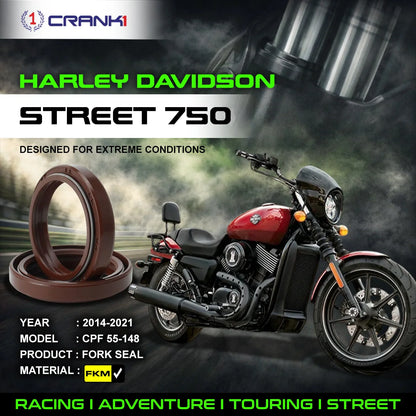 Crank1 Fork Oil Seals Pair For Harley Davidson Street 750 (2014-2021) - CPF55-148