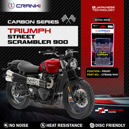 Crank1 Carbon Brake Pads For Triumph Street Scrambler 900 - Front - CFB406/4