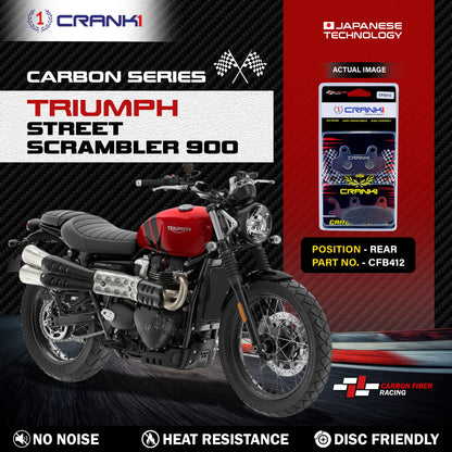 Crank1 Carbon Brake Pads For Triumph Street Scrambler 900 - Rear - CFB412