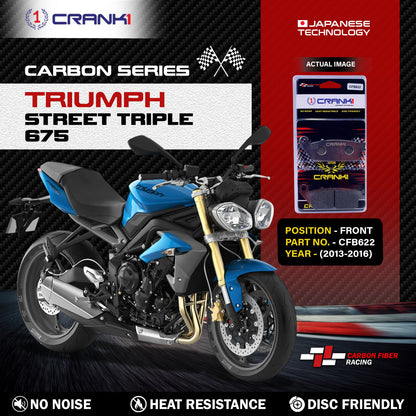 Crank1 Carbon Brake Pads For Triumph Street Triple 675 (2013-2016) - Front - CFB622 - 2 Sets