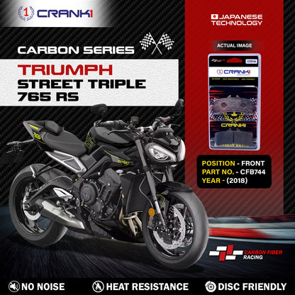 Crank1 Carbon Brake Pads For Triumph Street Triple 765 RS (2018) - Front - CFB744 - 2 Sets