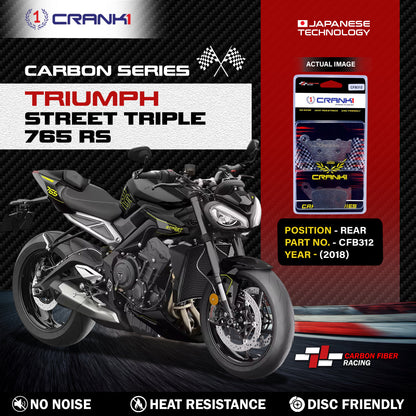 Crank1 Carbon Brake Pads For Triumph Street Triple 765 RS (2018) - Rear - CFB312