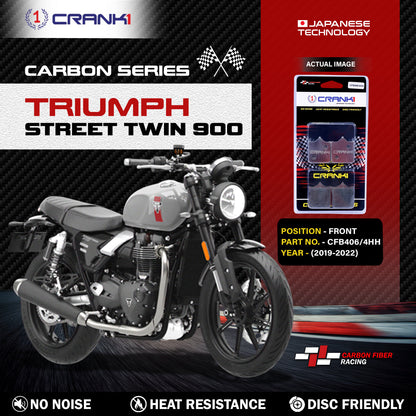 Crank1 Carbon Brake Pads For Triumph Street Twin 900 (2019-2022) - Front - CFB406/4