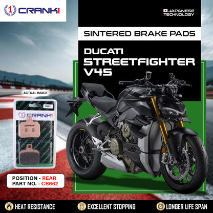Crank1 Sintered Brake Pads For Ducati Streetfighter V4S  - Rear - CB662